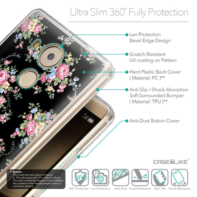 Details in English - CASEiLIKE Huawei Mate 8 back cover Floral Rose Classic 2261
