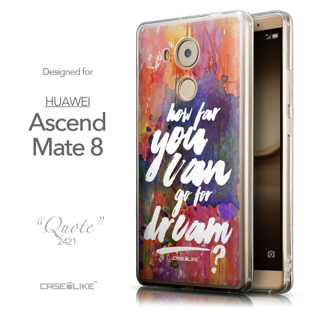 Front & Side View - CASEiLIKE Huawei Mate 8 back cover Quote 2421
