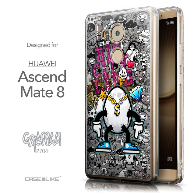 Front & Side View - CASEiLIKE Huawei Mate 8 back cover Graffiti 2704