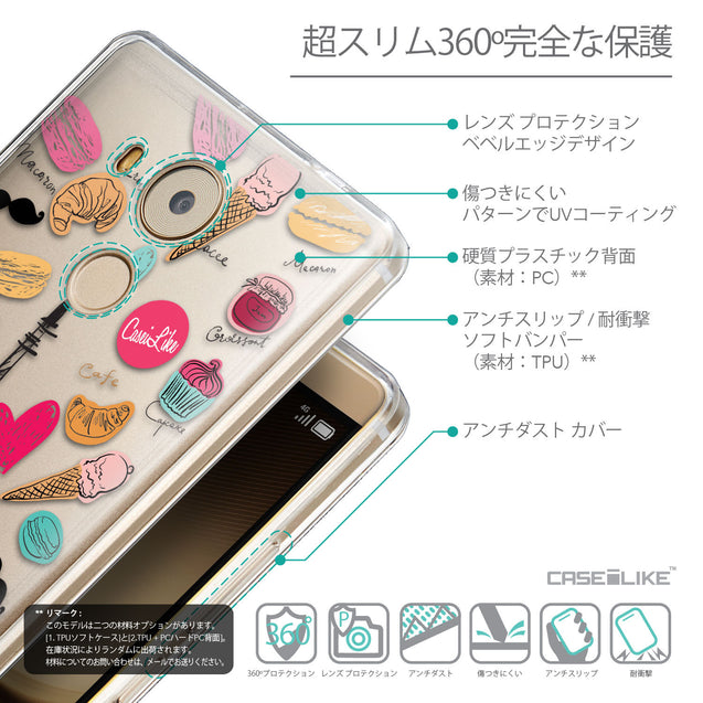 Details in Japanese - CASEiLIKE Huawei Mate 8 back cover Paris Holiday 3904