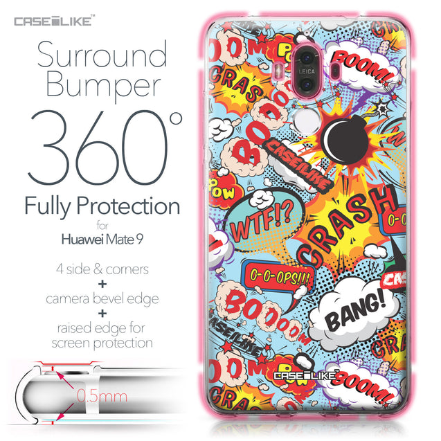 Huawei Mate 9 case Comic Captions Blue 2913 Bumper Case Protection | CASEiLIKE.com