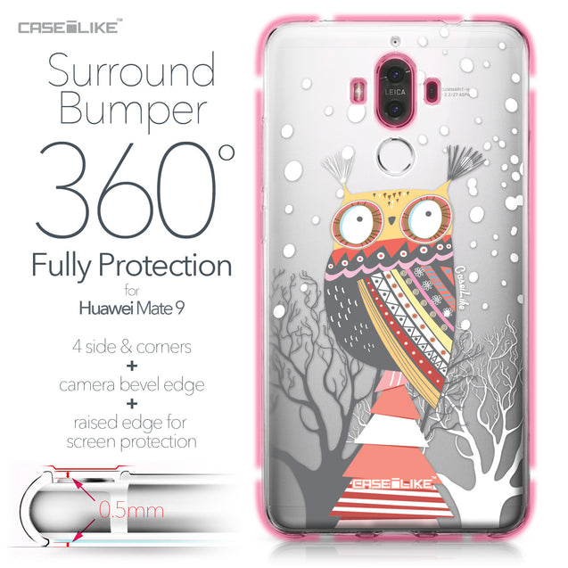 Huawei Mate 9 case Owl Graphic Design 3317 Bumper Case Protection | CASEiLIKE.com