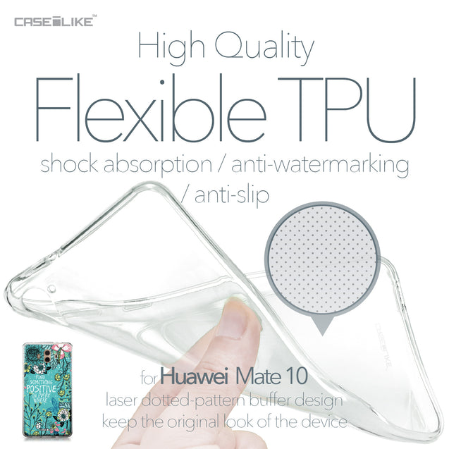 Huawei Mate 10 case Blooming Flowers Turquoise 2249 Soft Gel Silicone Case | CASEiLIKE.com