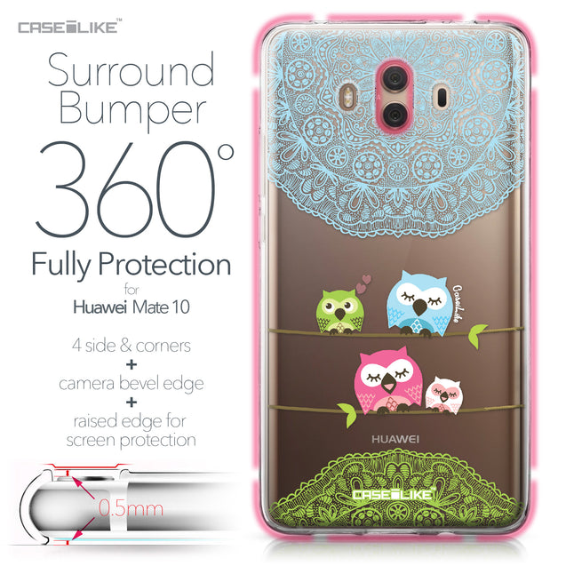 Huawei Mate 10 case Owl Graphic Design 3318 Bumper Case Protection | CASEiLIKE.com
