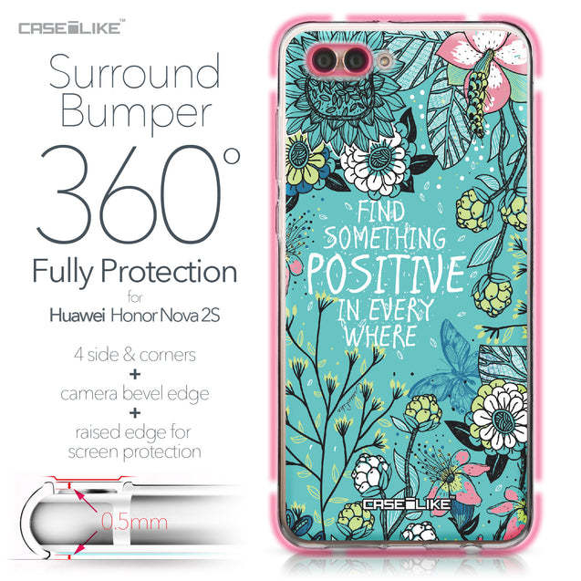 Huawei Nova 2S case Blooming Flowers Turquoise 2249 Bumper Case Protection | CASEiLIKE.com