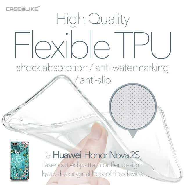 Huawei Nova 2S case Blooming Flowers Turquoise 2249 Soft Gel Silicone Case | CASEiLIKE.com