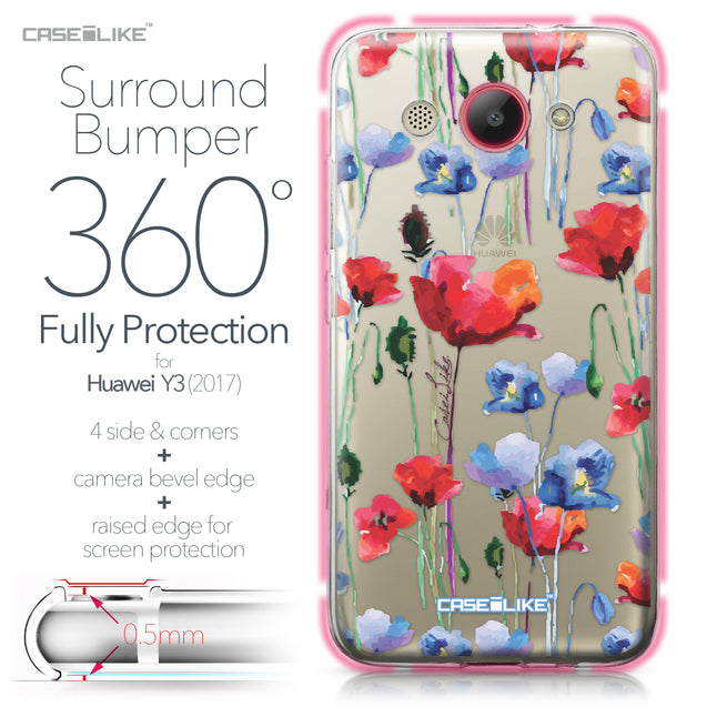 Huawei Y3 2017 case Watercolor Floral 2234 Bumper Case Protection | CASEiLIKE.com
