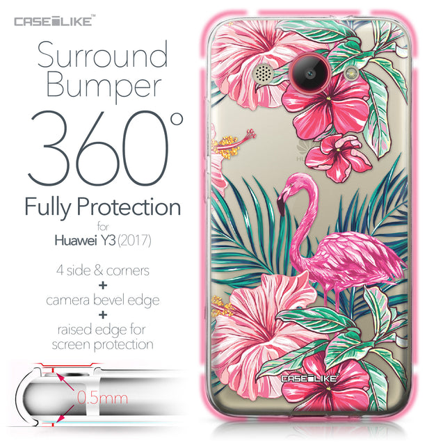 Huawei Y3 2017 case Tropical Flamingo 2239 Bumper Case Protection | CASEiLIKE.com