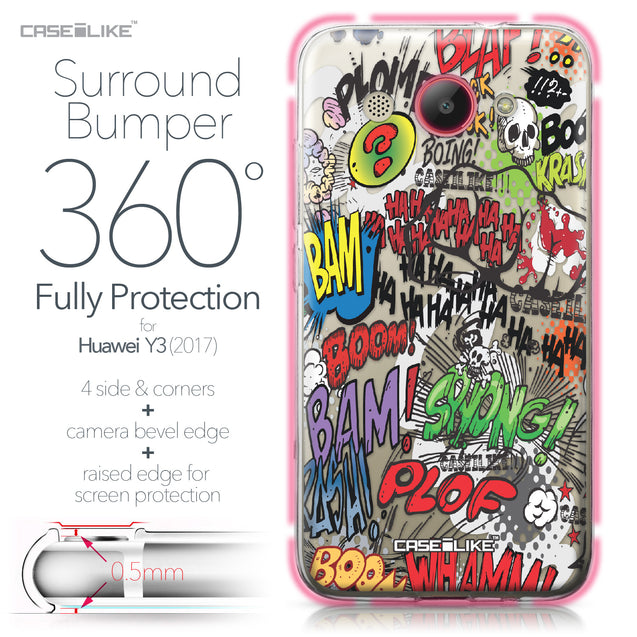 Huawei Y3 2017 case Comic Captions 2914 Bumper Case Protection | CASEiLIKE.com