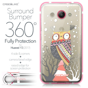 Huawei Y3 2017 case Owl Graphic Design 3317 Bumper Case Protection | CASEiLIKE.com