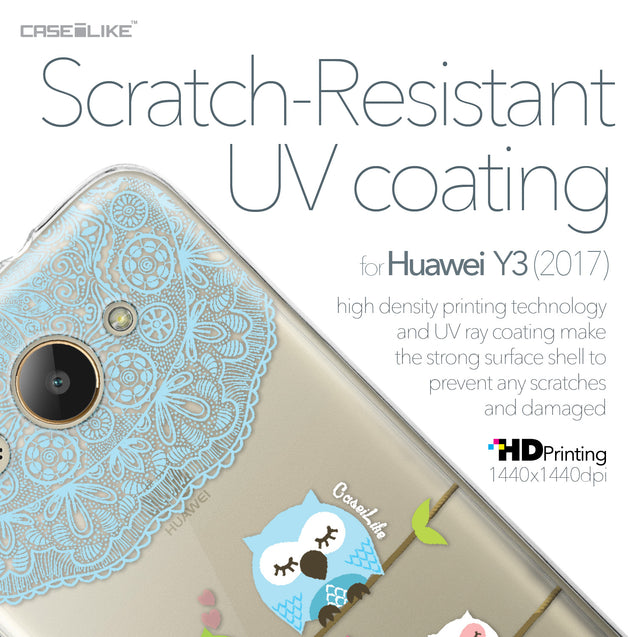 Huawei Y3 2017 case Owl Graphic Design 3318 with UV-Coating Scratch-Resistant Case | CASEiLIKE.com