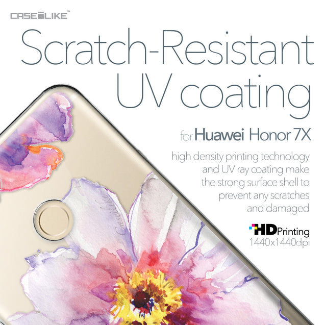Huawei Honor 7X case Watercolor Floral 2231 with UV-Coating Scratch-Resistant Case | CASEiLIKE.com