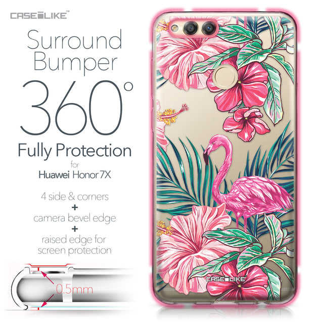 Huawei Honor 7X case Tropical Flamingo 2239 Bumper Case Protection | CASEiLIKE.com