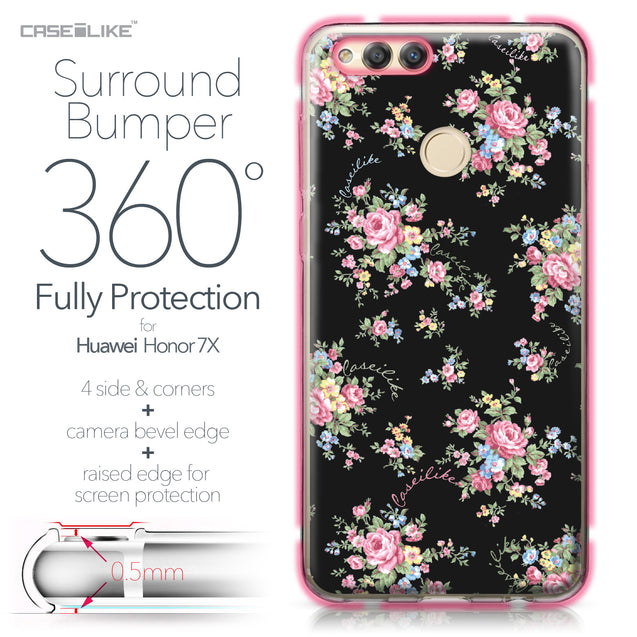 Huawei Honor 7X case Floral Rose Classic 2261 Bumper Case Protection | CASEiLIKE.com