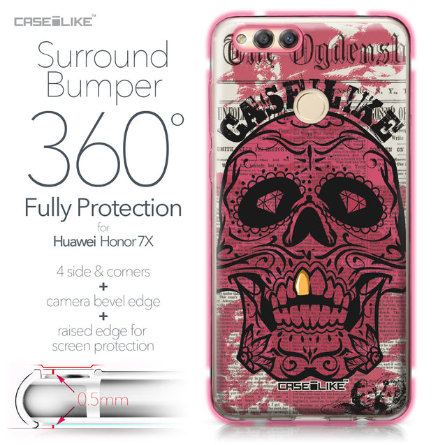 Huawei Honor 7X case Art of Skull 2523 Bumper Case Protection | CASEiLIKE.com
