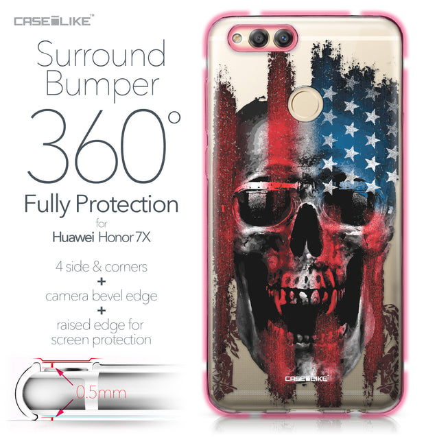Huawei Honor 7X case Art of Skull 2532 Bumper Case Protection | CASEiLIKE.com