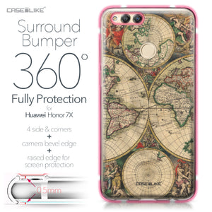 Huawei Honor 7X case World Map Vintage 4607 Bumper Case Protection | CASEiLIKE.com