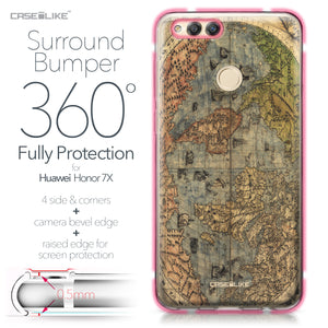 Huawei Honor 7X case World Map Vintage 4608 Bumper Case Protection | CASEiLIKE.com