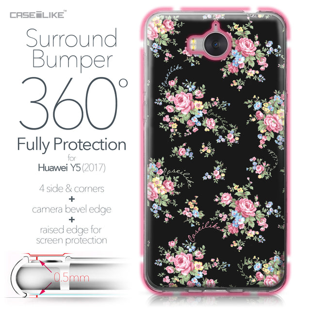 Huawei Y5 2017 case Floral Rose Classic 2261 Bumper Case Protection | CASEiLIKE.com