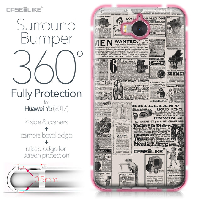 Huawei Y5 2017 case Vintage Newspaper Advertising 4818 Bumper Case Protection | CASEiLIKE.com