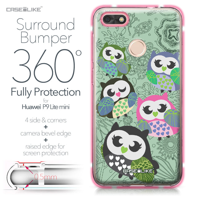 Huawei P9 Lite mini case Owl Graphic Design 3313 Bumper Case Protection | CASEiLIKE.com
