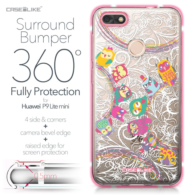 Huawei P9 Lite mini case Owl Graphic Design 3316 Bumper Case Protection | CASEiLIKE.com