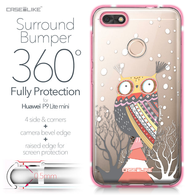 Huawei P9 Lite mini case Owl Graphic Design 3317 Bumper Case Protection | CASEiLIKE.com