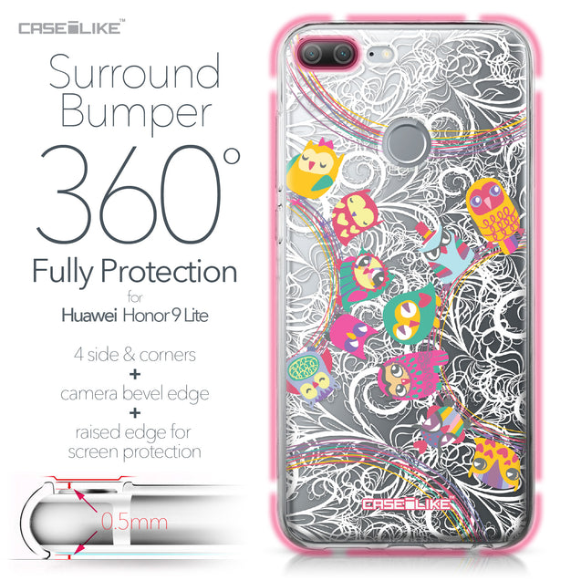 Huawei Honor 9 Lite case Owl Graphic Design 3316 Bumper Case Protection | CASEiLIKE.com