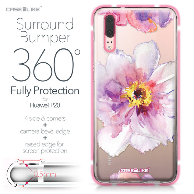 Huawei P20 case Watercolor Floral 2231 Bumper Case Protection | CASEiLIKE.com