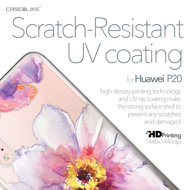 Huawei P20 case Watercolor Floral 2231 with UV-Coating Scratch-Resistant Case | CASEiLIKE.com