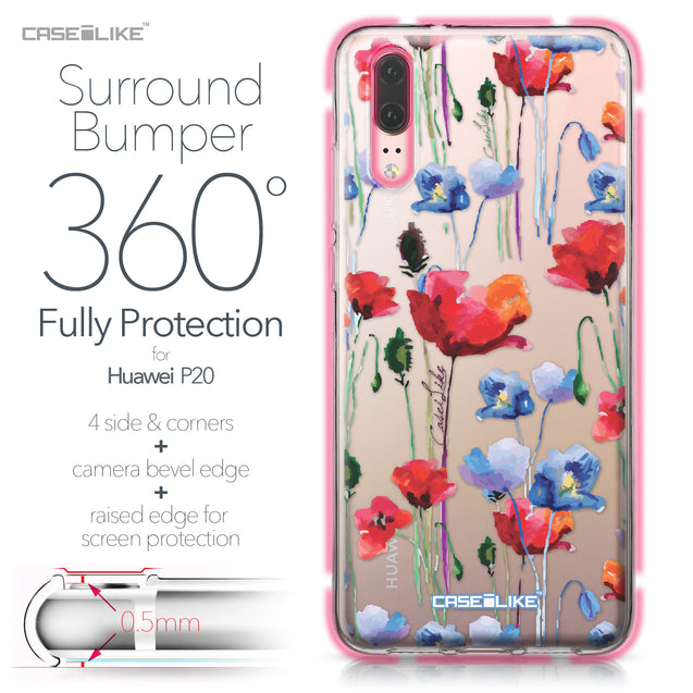 Huawei P20 case Watercolor Floral 2234 Bumper Case Protection | CASEiLIKE.com