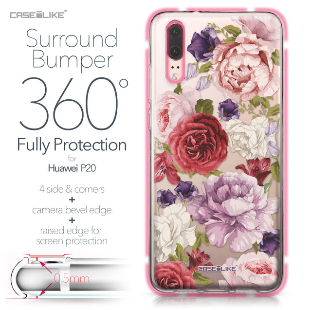 Huawei P20 case Mixed Roses 2259 Bumper Case Protection | CASEiLIKE.com