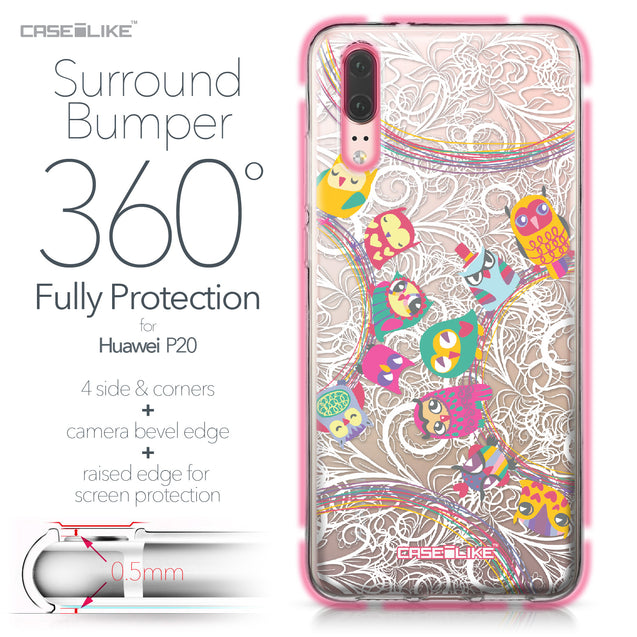 Huawei P20 case Owl Graphic Design 3316 Bumper Case Protection | CASEiLIKE.com
