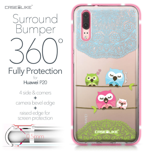Huawei P20 case Owl Graphic Design 3318 Bumper Case Protection | CASEiLIKE.com