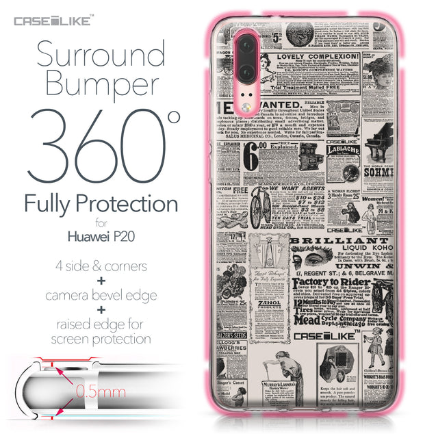 Huawei P20 case Vintage Newspaper Advertising 4818 Bumper Case Protection | CASEiLIKE.com