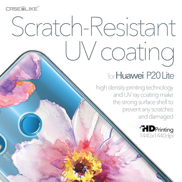 Huawei P20 Lite case Watercolor Floral 2231 with UV-Coating Scratch-Resistant Case | CASEiLIKE.com