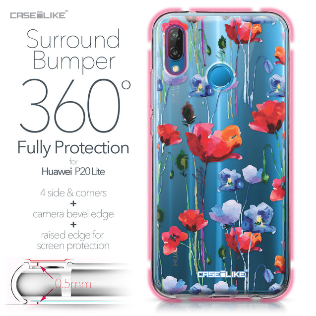 Huawei P20 Lite case Watercolor Floral 2234 Bumper Case Protection | CASEiLIKE.com