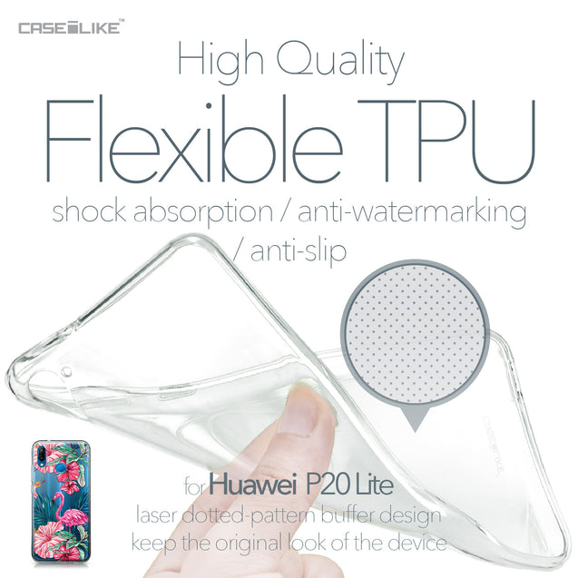 Huawei P20 Lite case Tropical Flamingo 2239 Soft Gel Silicone Case | CASEiLIKE.com