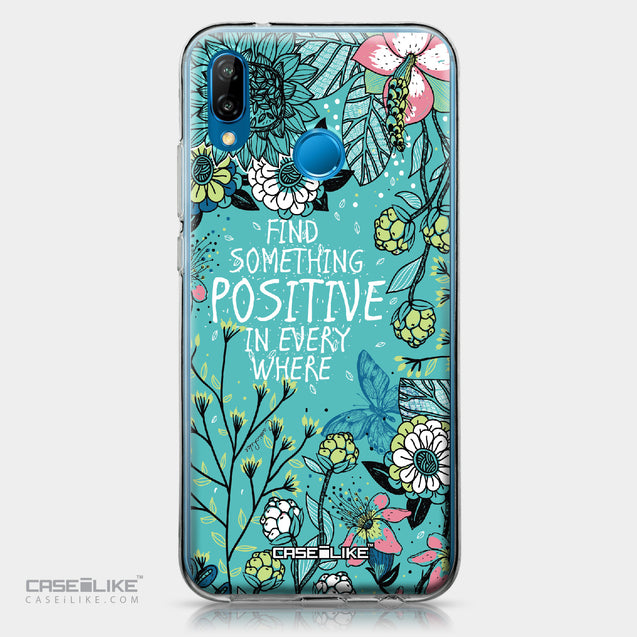 Huawei P20 Lite case Blooming Flowers Turquoise 2249 | CASEiLIKE.com