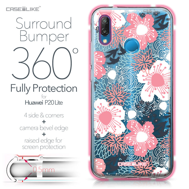 Huawei P20 Lite case Japanese Floral 2255 Bumper Case Protection | CASEiLIKE.com