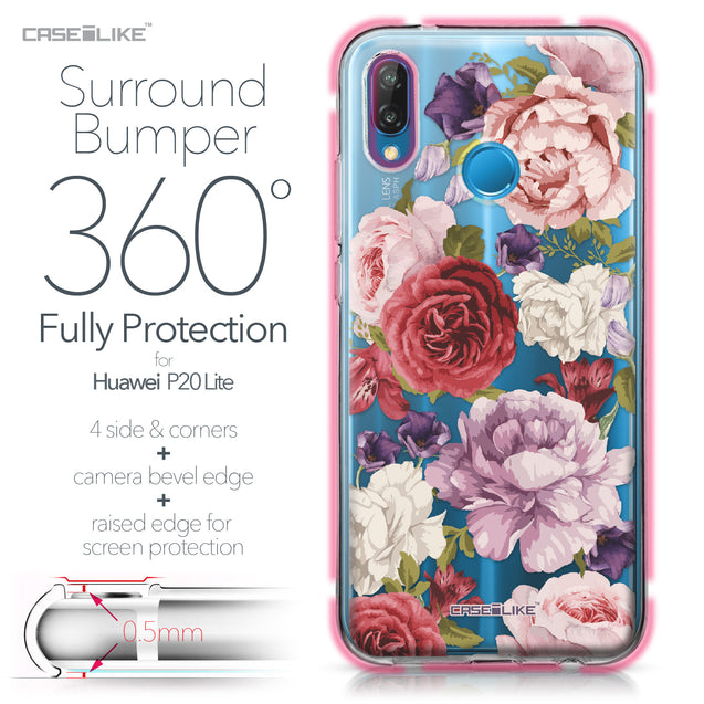 Huawei P20 Lite case Mixed Roses 2259 Bumper Case Protection | CASEiLIKE.com