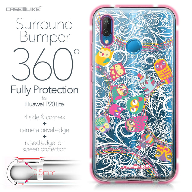 Huawei P20 Lite case Owl Graphic Design 3316 Bumper Case Protection | CASEiLIKE.com