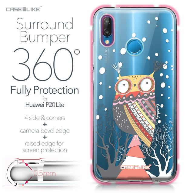 Huawei P20 Lite case Owl Graphic Design 3317 Bumper Case Protection | CASEiLIKE.com