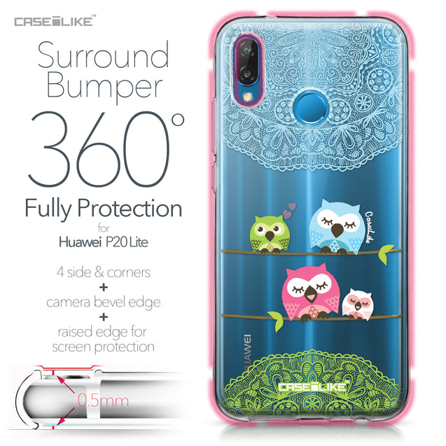 Huawei P20 Lite case Owl Graphic Design 3318 Bumper Case Protection | CASEiLIKE.com
