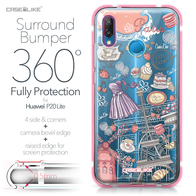 Huawei P20 Lite case Paris Holiday 3907 Bumper Case Protection | CASEiLIKE.com