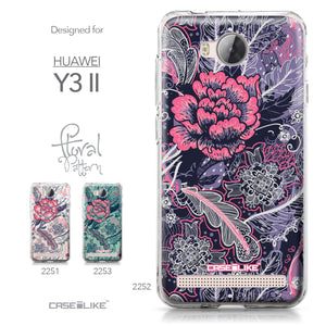Huawei Y3 II case Vintage Roses and Feathers Blue 2252 Collection | CASEiLIKE.com