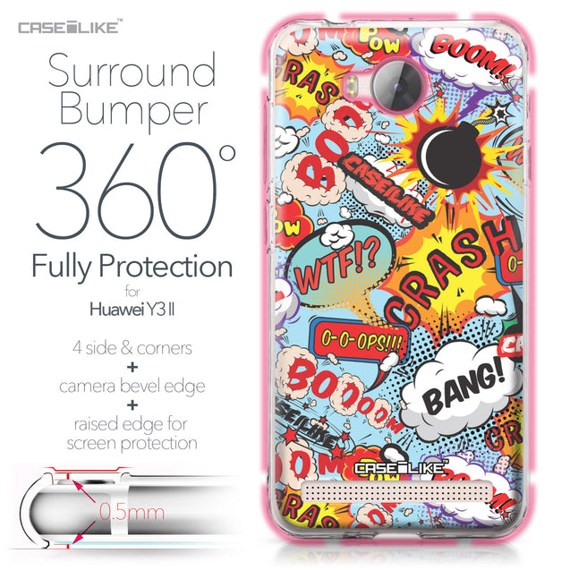 Huawei Y3 II case Comic Captions Blue 2913 Bumper Case Protection | CASEiLIKE.com
