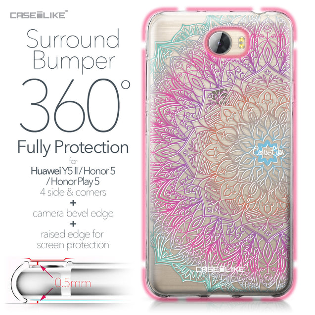 Huawei Y5 II / Y5 2 / Honor 5 / Honor Play 5 / Honor 5 Play case Mandala Art 2090 Bumper Case Protection | CASEiLIKE.com