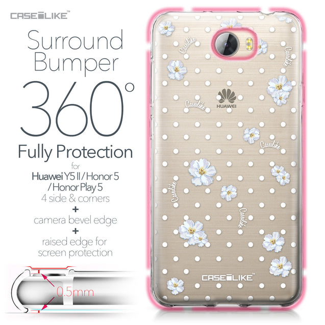 Huawei Y5 II / Y5 2 / Honor 5 / Honor Play 5 / Honor 5 Play case Watercolor Floral 2235 Bumper Case Protection | CASEiLIKE.com