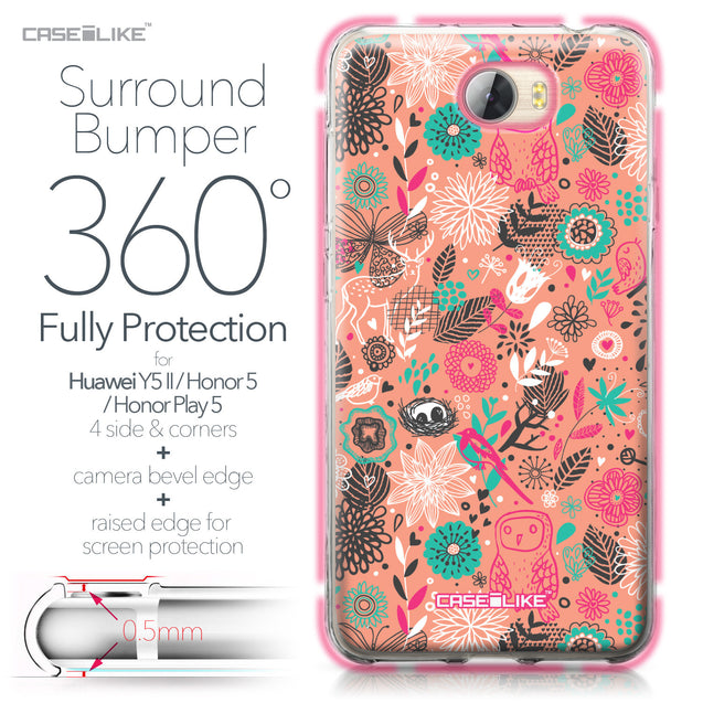 Huawei Y5 II / Y5 2 / Honor 5 / Honor Play 5 / Honor 5 Play case Spring Forest Pink 2242 Bumper Case Protection | CASEiLIKE.com